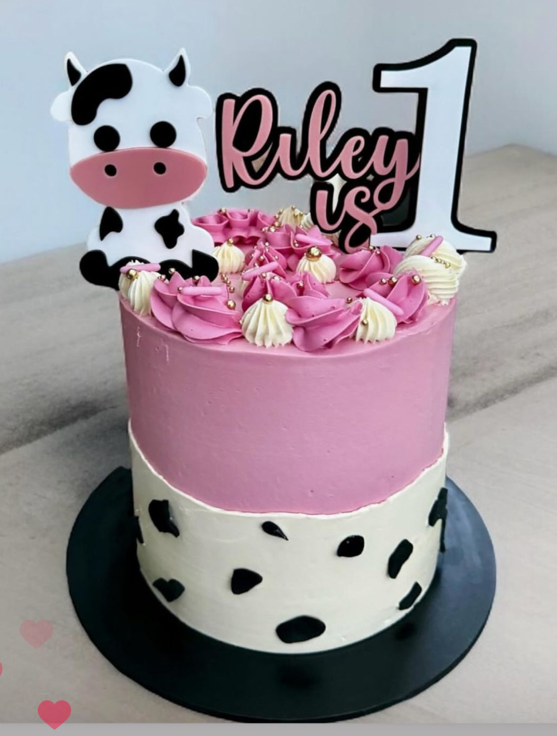 Personalised Cake Topper cow theme